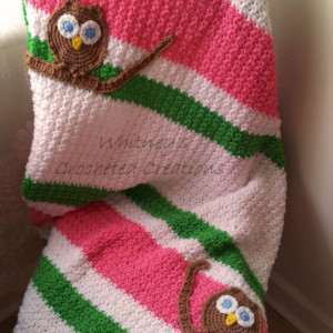 crochet owl blanket, afghan, baby afghan, owl afghan, toddler afghan, toddler blanket, bed spread, bed set, handmade, photo prop