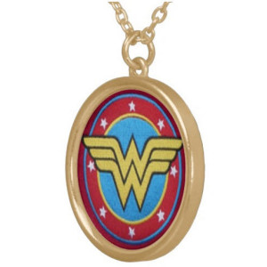 Wonder Woman pendant, hand drawn, superhero necklace