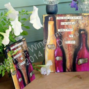 More wine in the bottle- 5x7 canvas panel. High quality print on canvas panel, Funny saying for the wine lover. Great gift. 17W