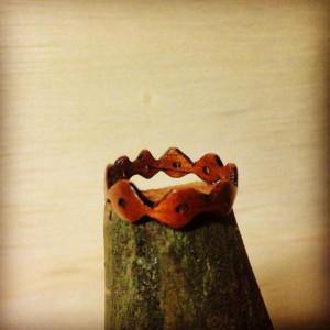 Crown shaped bentwood ring made from Spanish cedar