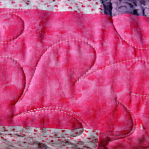 Pink Purple Log Cabin Lap Quilt Ivory Minky Sherpa Backed Teen Blanket