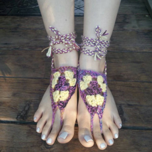 Size 9 AVAILABLE ONLY - Barefoot Sandals - Yoga Shoes - Handmade Sandals - Yoga Sandals -  Hippie Sandals - Yoga Wear - Pink Lemonade