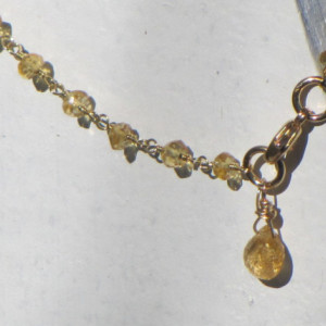 Citrine Gemstone Rosary Style Chain Bracelet
