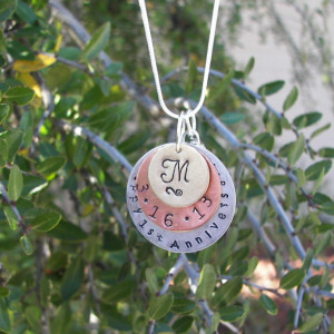 Mommy 3 layer personalized charm necklace with kids names