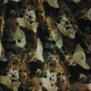 Bear Collage 1 yard tie Blanket