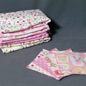 Baby Girl Pacifier Strap Burp Cloth and Wash Cloth Gift Set