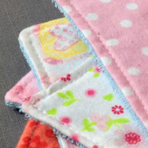 Grab Bag! Set of 5 Gender Neutral Flannel and Terry Cloth Baby Washcloths