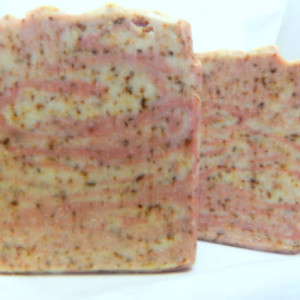 Red Granite Handmade Spa Artisan Soap with Pureed Bananas Rose Clay Unscented Palm Oil Hemp Seed oil Skin Care Spa Soap