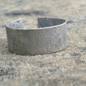 Thick Silver Ring - Hammered Thick Band - Adjustable Ring - Unisex Metal Ring - Handmade Rings - Textured