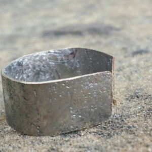 Thick Silver Ring - Hammered Thick Band - Adjustable Ring - Unisex Metal Ring - Handmade Rings - Textured