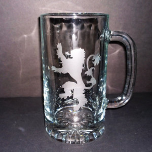 Game of Thrones - House Lannister - Etched Beer Mug