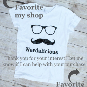 Hipster Nerdalicious Mustache and Glasses Nerdy Womens TShirt S-XL