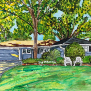 Custom House, Farm or Barn 5x7 Portrait watercolor painting, include pets! Watercolor house,  pet painting, housewarming gift, realtor gift