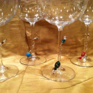 Wine glass charms, wine lovers, Wine jewelry, Wine accessory. entertaining, hostess gift, bridesmaids gift, party favor