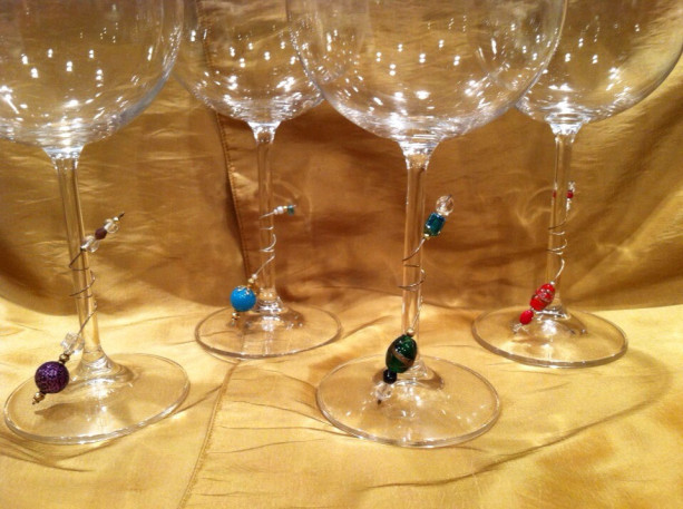 Wine glass charms, wine lovers, Wine jewelry, Wine accessory. entertaining, hostess gift, bridesmaids gift, party favor