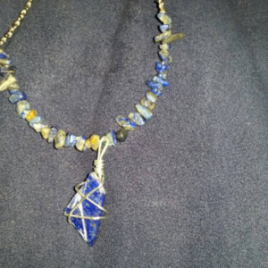 Lapis Lazuli polished Crystal Necklace