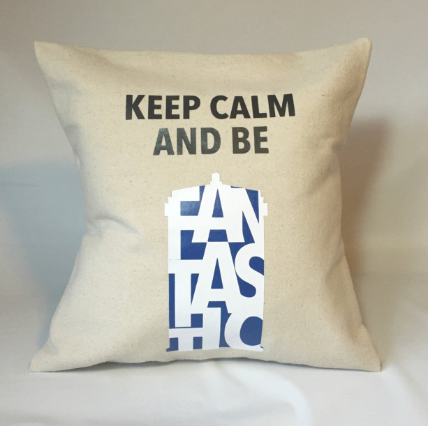 Doctor Who Keep Calm and Be Fantastic Pillow Throw