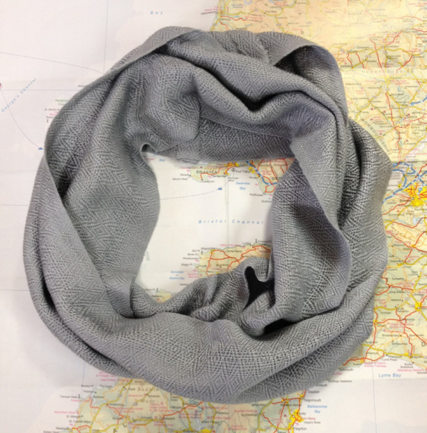 silver shimmer:  handwoven infinity scarf