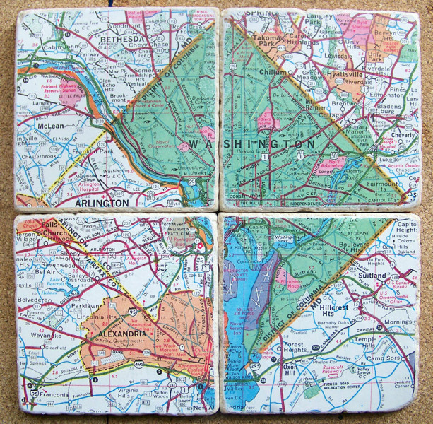Washington D.C. Map Coasters (Green)