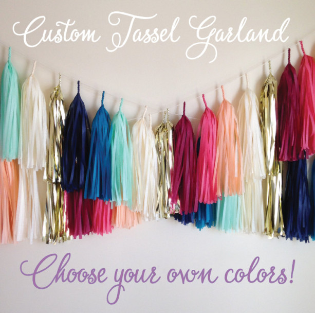 Custom Tassel Garland // Tissue Paper Garland //  Create Your Own Garland