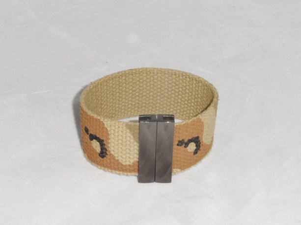 Camo Bracelet  made from Heavy Cotton Material with Plumb Black Magnetic Clasp