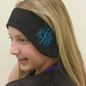 Monogrammed  head and ear warmer- embroidered custom made to order