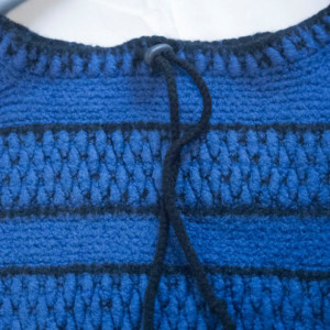 OOAK Hand Crocheted & Felted Wool Shoulder/Hand Bag... Royal Blue and Black