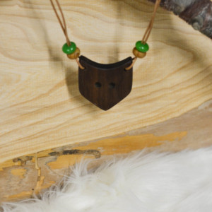 Wood Fox Animal Nursing/Teething Necklace Pendant