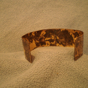 Textured Brass Bracelet with Dark Patina
