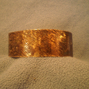 Textured Brass Bracelet with Dark Patina