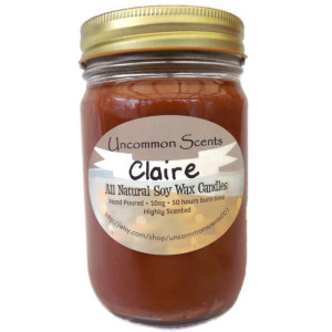 Claire from Outlander. A Mo Nighean Donn scented Candle. Scented candle with Green Herbs, Amber and Whisky/Whiskey