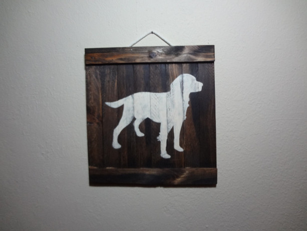 Rustic hunting dog wooden wall art