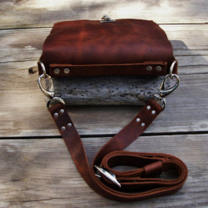 Leather Cross Body Bag with Nickel Hardware Hand Stitched. Leather Messenger Satchel Bag  Bret Cali Bag Handmade