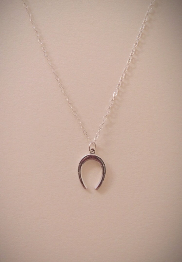 Sterling Silver Lucky Horseshoe Charm Necklace