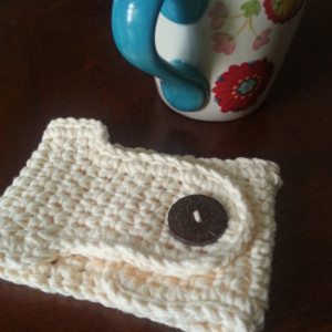 Cream Crochet Coffee Mug Cozy