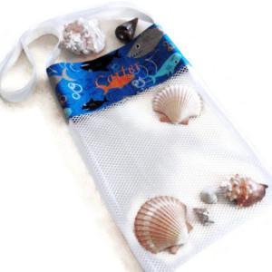 Seashell Collecting, Shark Beach Bag, Personalized Beach Tote, 