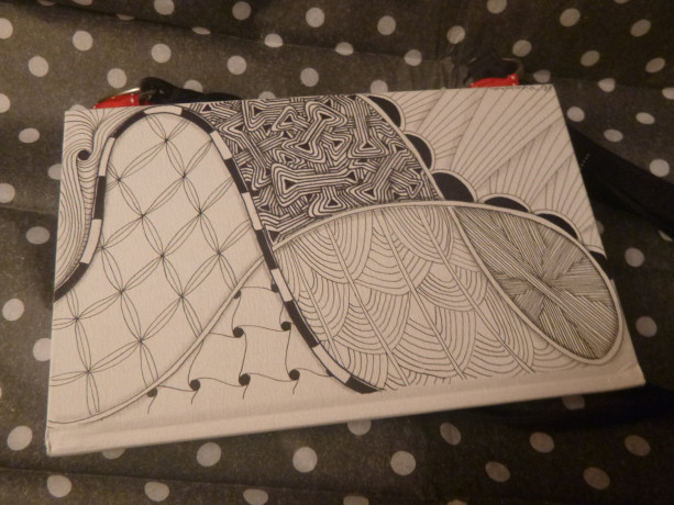 Art purse, Handmade, Zentangle inspired, on the go bag, Altered book- Patterns will vary
