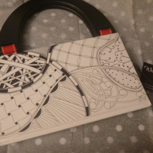 Art purse, Handmade, Zentangle inspired, on the go bag, Altered book- Patterns will vary