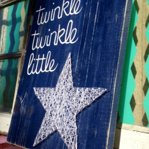 SALE Twinkle Twinkle Little Star String Art Sign Hand Painted
