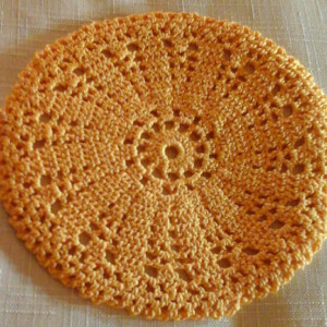 Small Petal doily in Goldenrod