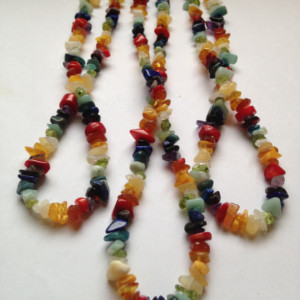 Rainbow Gemstone Health Therapeutic Aid Adult Necklace 