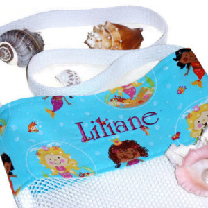 Personalized Bag, Embroidered, Shell Collecting, Mermaid, Beach Tote Bag