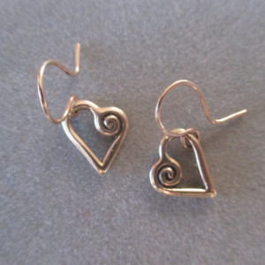 14Kt Gold Heart Earrings