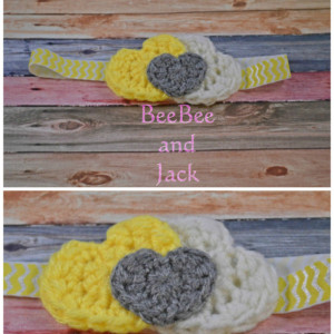 Crochet Heart Headband