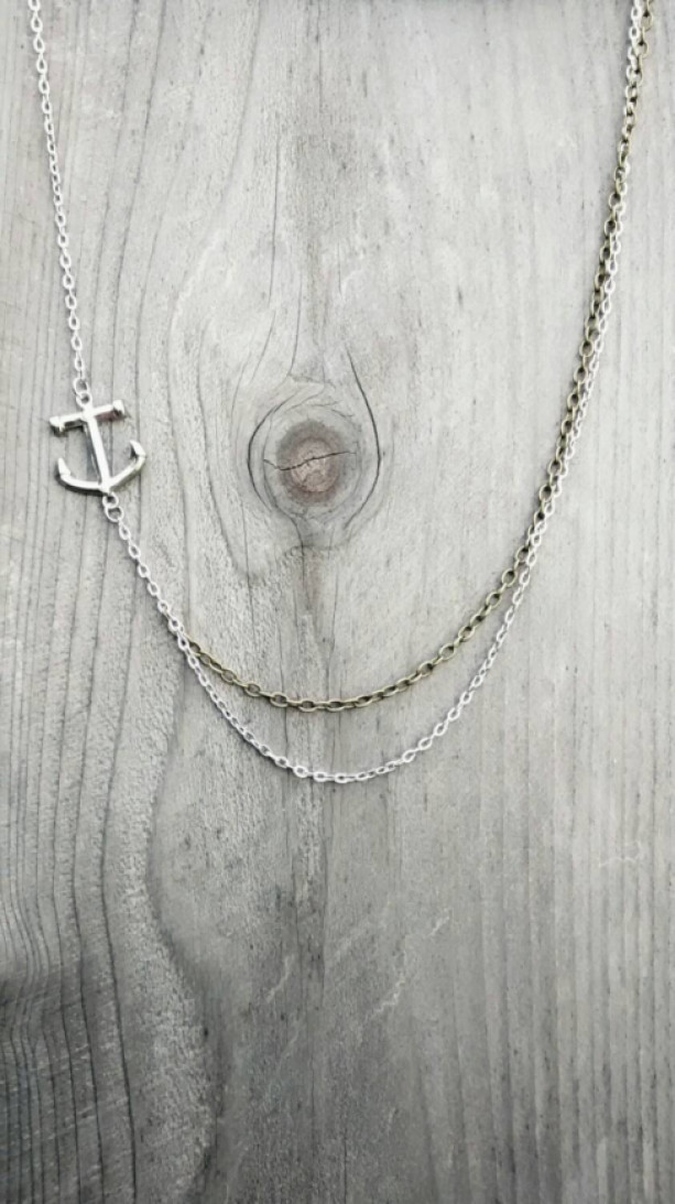 Sterling silver necklace with anchor charm
