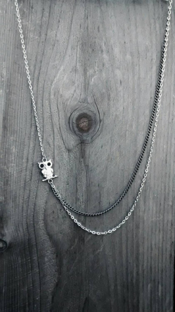 Sterling silver owl necklace