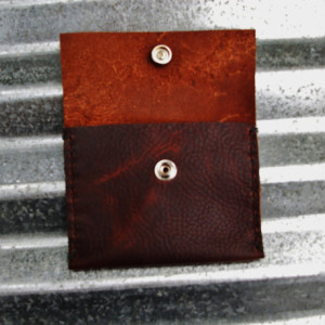 Yin Yang Rustic Handstitched Leather Wallet Leather Pouch Handmade by Bret Cali
