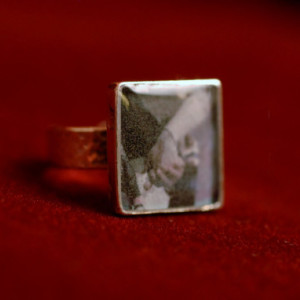 Made to order, sterling silver adjustable square ring