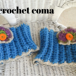 Boot Socks, Boot Cuffs, Boot Toppers, Chunky Boot Cuffs, Woman's Small~Medium, Freeform Crochet, Girl's Boot Cuffs, Spring Accessories, Blue
