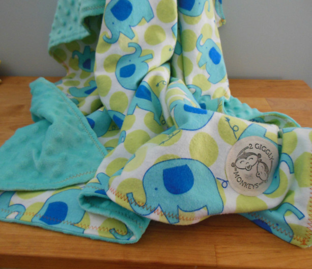 Elephant Minky Toddler Blanket